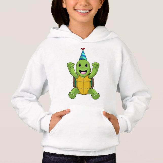 Tortuga al cumpleaños con gorra Fiesta (Anverso)