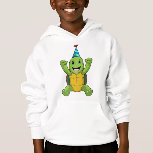 Tortuga al cumpleaños con gorra Fiesta (Anverso)