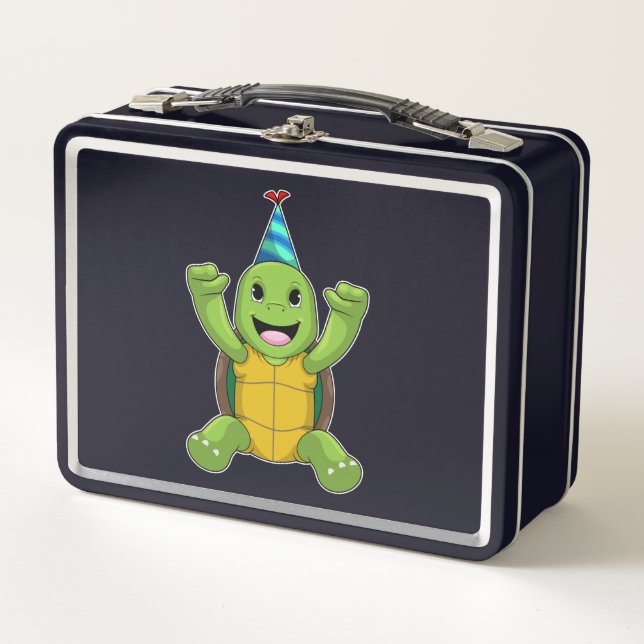 Tortuga al cumpleaños con gorra Fiesta (Anverso)