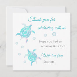 Tortuga Bajo El Mar Agradecimiento Personalizado