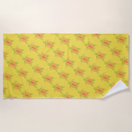 Tortuga capilar acuarela arte toalla amarilla