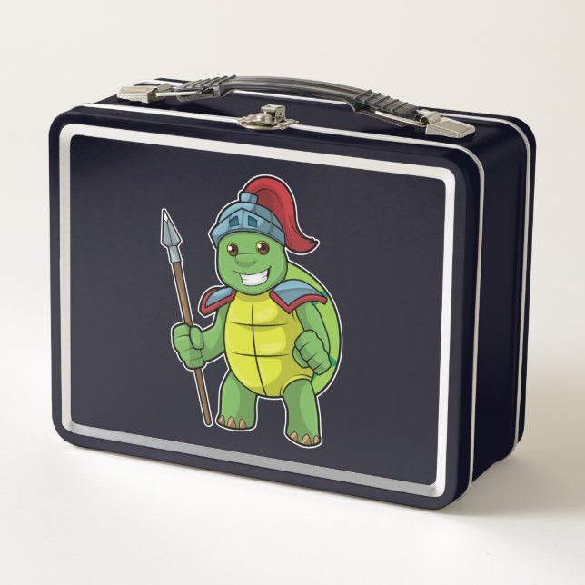 Tortuga como guerrera con Spear y Helmet (Anverso)