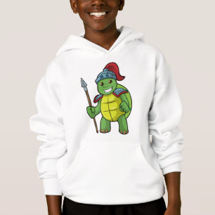 Tortuga como guerrera con Spear y Helmet