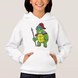 Tortuga como guerrera con Spear y Helmet