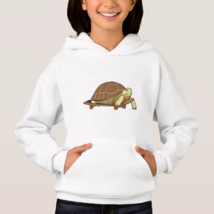 Tortuga como patinador con patineta