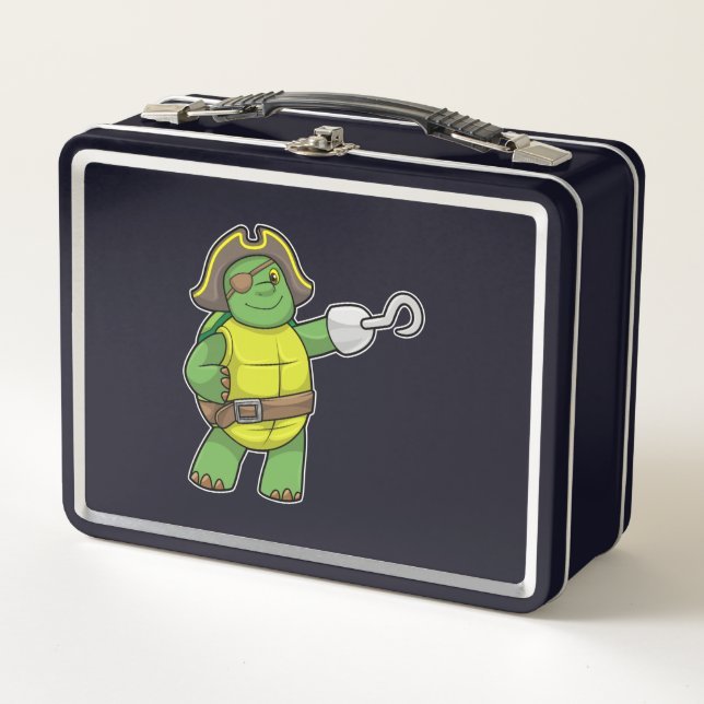 Tortuga como pirata con mango y parche de ojos eng (Anverso)