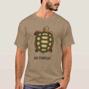 Tortuga con camiseta editable Go Turtle Textos