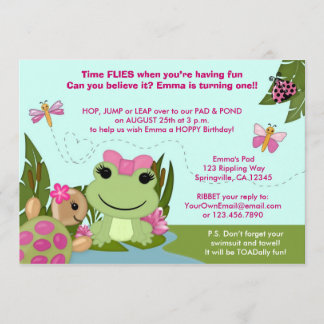 Tortuga de la charca del rosa de la invitación del