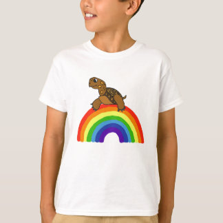 Tortuga de los CF en una camisa del arco iris