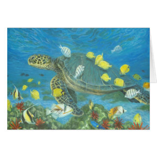 Tortuga de mar de Hawaii con fis del filón