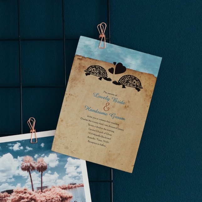 Tortuga de playa Invitación a la boda (Subido por el creador)