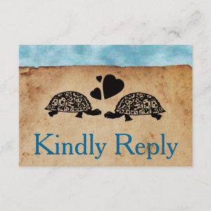 Tortuga de playa Whimsical RSVP y Entree Choice