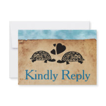 Tortuga de playa Whimsical RSVP y Entree Choice