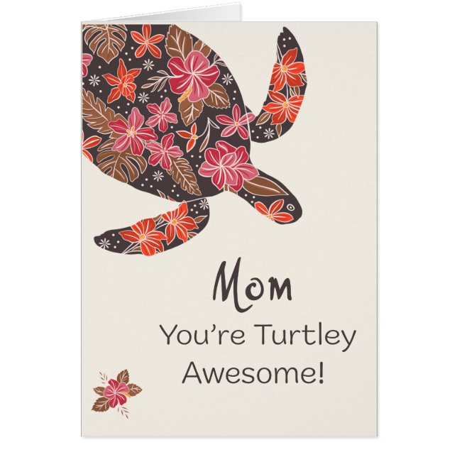 Tortuga del Día de la Madre con florecimiento trop (Frente)