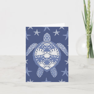 Tortuga del mar azul y langosta