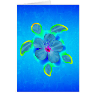 Tortuga e hibisco tropicales de Honu