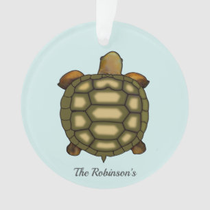 Tortuga en adorno de acrílico azul claro