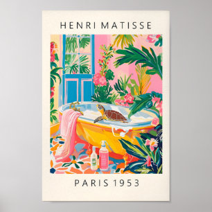 Tortuga En Bañera Poster Funny, Decoración Dopamin