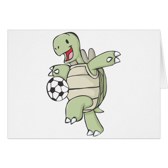 Tortuga feliz que juega a fútbol (Anverso (Horizontal))