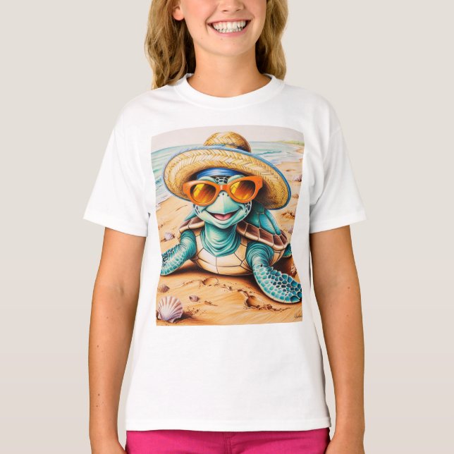 Tortuga feliz Unisex camiseta (Anverso)