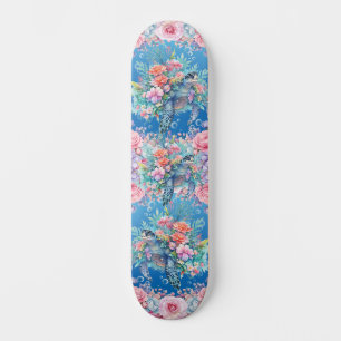 Tortuga floral colorida Gran Skateboard