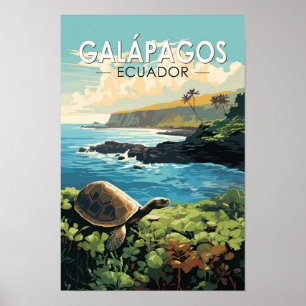 Tortuga Gigante de Islas Galápagos Arte de Viaje R