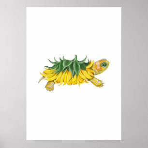 Tortuga Girasol - Impresión de Arte de Fantasía Bo