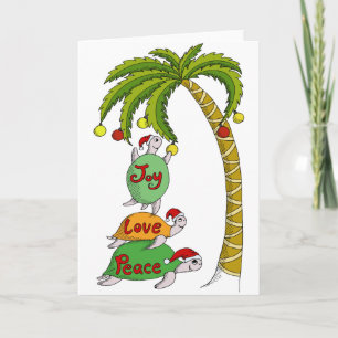 Tortuga hawaiana Santas del navidad