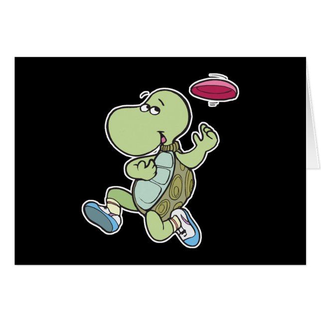 tortuga jugando frisbee (Anverso (Horizontal))