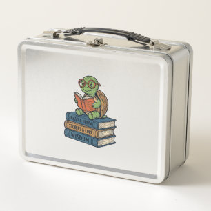 Tortuga linda leyendo en libros Vector vintage_1