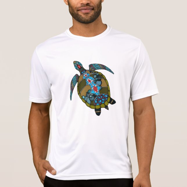 Tortuga marina1 camiseta de ajuste seco (Anverso)