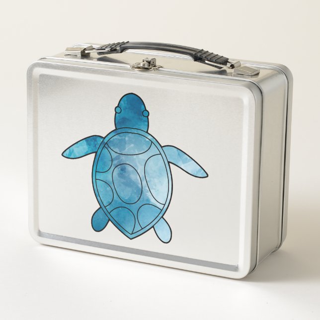 Tortuga marina acuarela azul (Anverso)