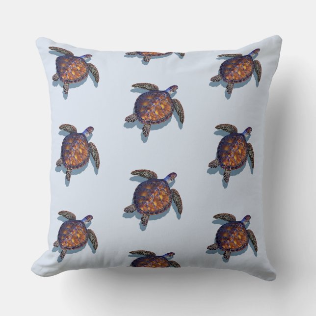 Tortuga marina arroja almohada reversible (Anverso)