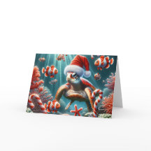 Tortuga marina con Gorra Navidad