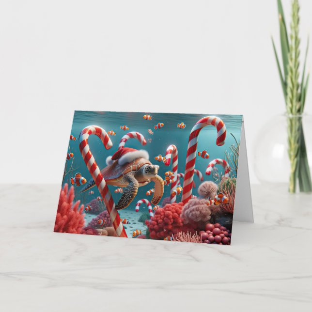 Tortuga marina con Gorra Navidad (Anverso)