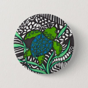 Tortuga marina de Honu con botón de algas