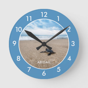 Tortuga marina en el reloj redondo Personalizado d