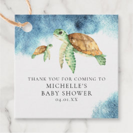 Tortuga Marina | Etiqueta de Favor para Baby Showe