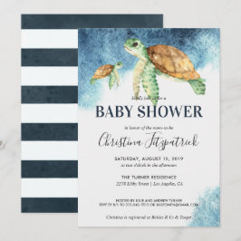 Tortuga marina | Invitación para baby shower