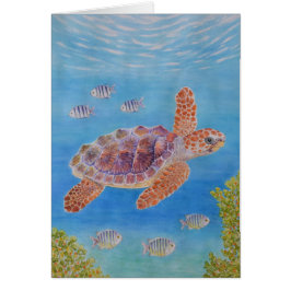 Tortuga marina joven de cabeza grande