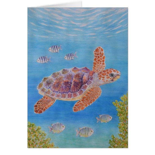 Tortuga marina joven de cabeza grande (Frente)