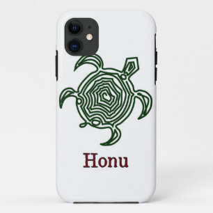 Tortuga marina tribal hawaiana en iPho, Funda verd