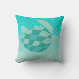 Tortuga marina verde azulada en el Cojín decorativ