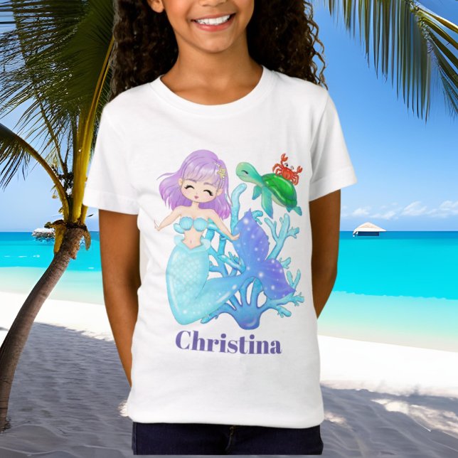 Tortuga marina y sirena añaden camiseta (Subido por el creador)