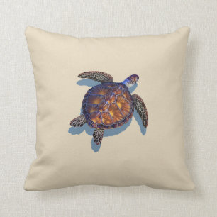 Tortuga marrón arroja almohada