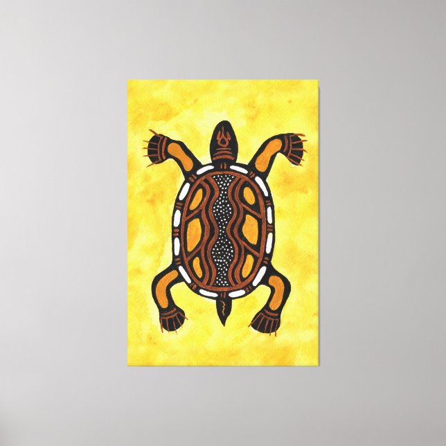 Tortuga - Pintura de arte inspirada en los aboríge (Anverso)