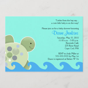 Tortuga Reef Seaturtle 5x7 Invitación Baby Shower