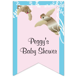 Tortuga rosa/bebé Baby Shower, pancarta de cola to