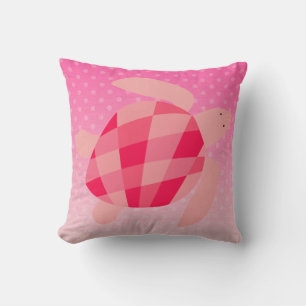 Tortuga rosa y roja en el Cojín decorativo Ombre D