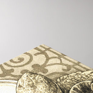 Tortuga Sulcata Arte Nouveau Tinta Dibujo Sepia